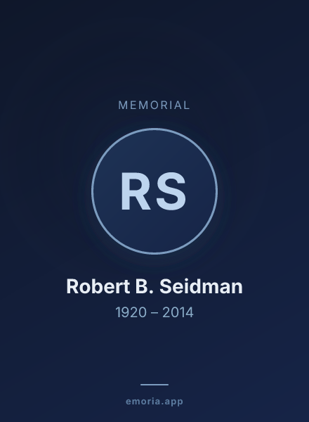 Memorial portrait of Robert B. Seidman
