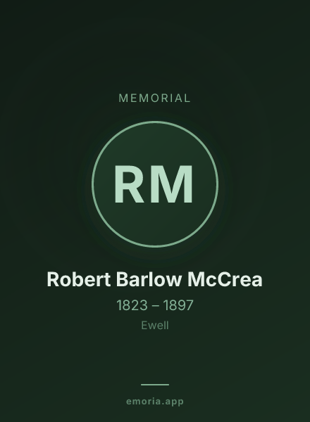 Memorial portrait of Robert Barlow McCrea
