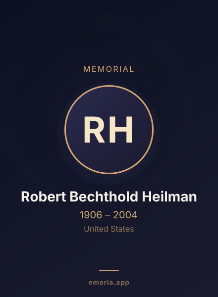 Memorial portrait of Robert Bechthold Heilman