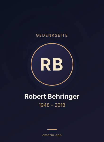 Gedenkportrait von Robert Behringer