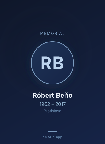 Memorial portrait of Róbert Beňo