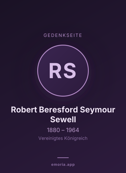Gedenkportrait von Robert Beresford Seymour Sewell