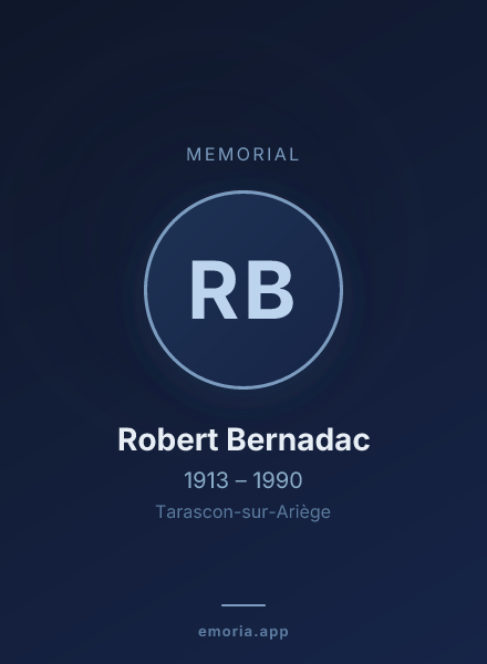 Memorial portrait of Robert Bernadac