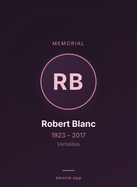 Memorial portrait of Robert Blanc