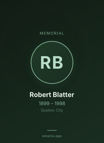Memorial portrait of Robert Blatter