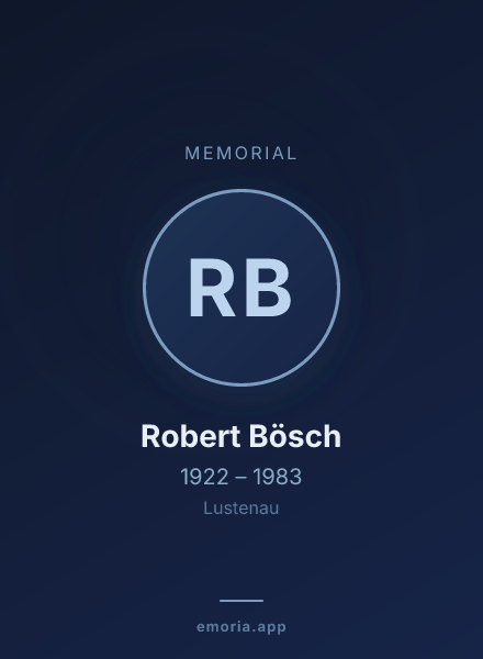 Memorial portrait of Robert Bösch