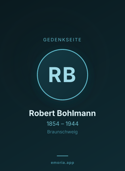 Gedenkportrait von Robert Bohlmann