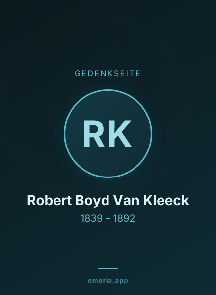 Gedenkportrait von Robert Boyd Van Kleeck