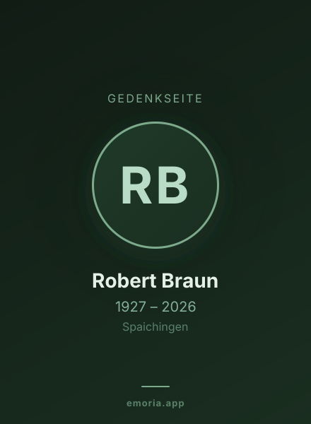 Gedenkportrait von Robert Braun