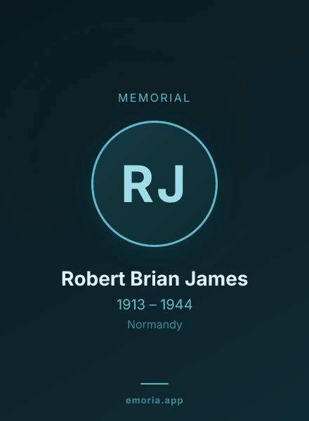 Memorial portrait of Robert Brian James