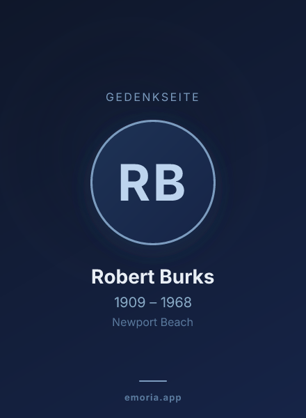 Gedenkportrait von Robert Burks