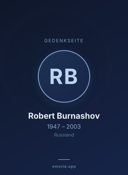 Gedenkportrait von Robert Burnashov