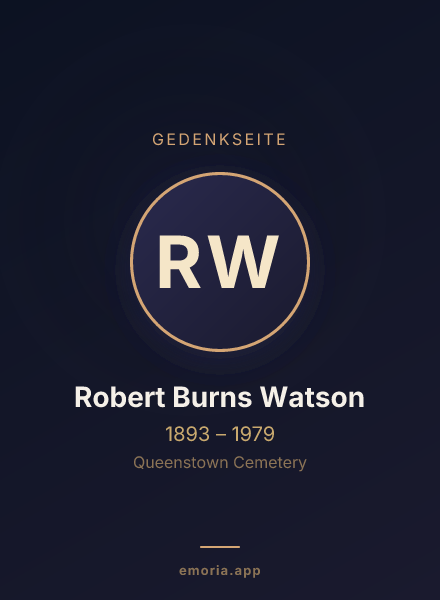 Gedenkportrait von Robert Burns Watson