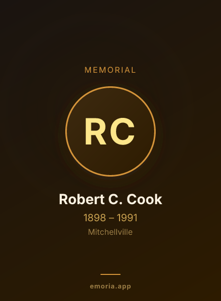 Memorial portrait of Robert C. Cook