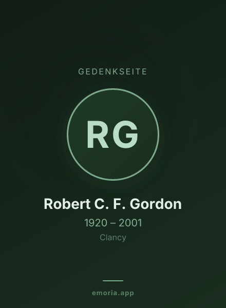 Gedenkportrait von Robert C. F. Gordon