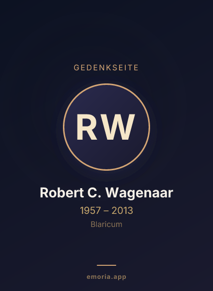 Gedenkportrait von Robert C. Wagenaar