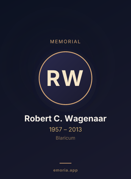 Memorial portrait of Robert C. Wagenaar