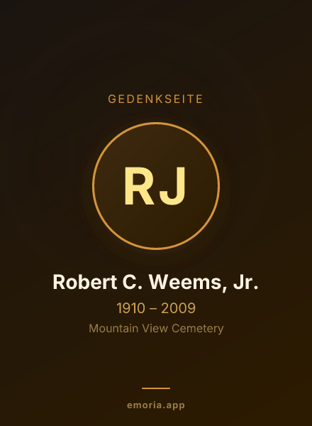 Gedenkportrait von Robert C. Weems, Jr.