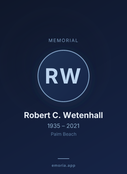 Memorial portrait of Robert C. Wetenhall
