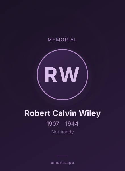 Memorial portrait of Robert Calvin Wiley