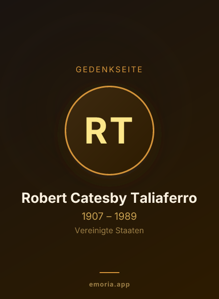 Gedenkportrait von Robert Catesby Taliaferro