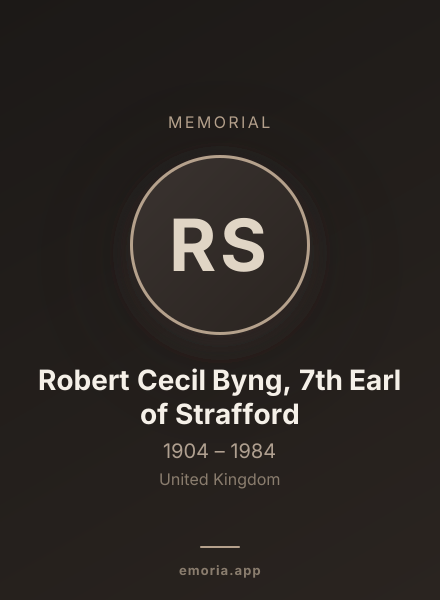 Memorial portrait of Robert Cecil Byng, 7th Earl of Strafford