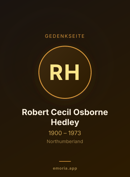 Gedenkportrait von Robert Cecil Osborne Hedley