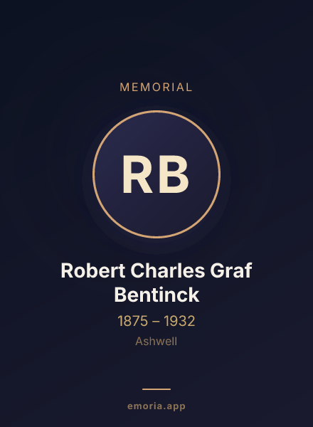 Memorial portrait of Robert Charles Graf Bentinck