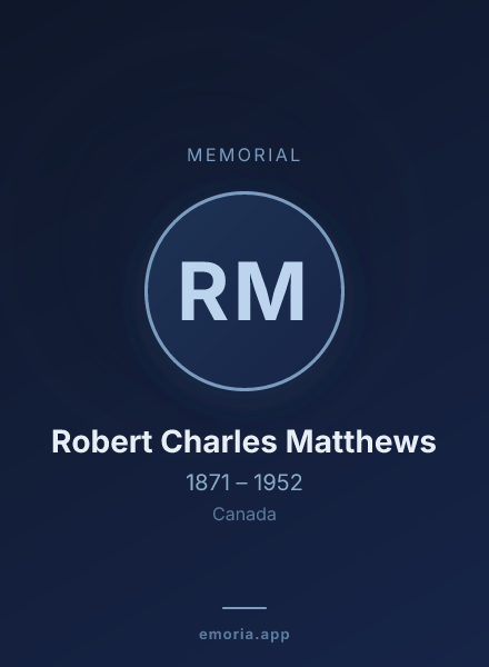 Memorial portrait of Robert Charles Matthews