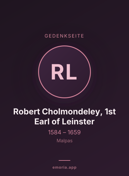 Gedenkportrait von Robert Cholmondeley, 1st Earl of Leinster