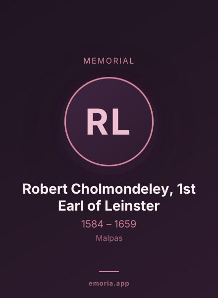 Memorial portrait of Robert Cholmondeley, 1st Earl of Leinster
