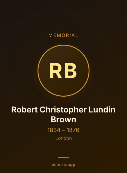 Memorial portrait of Robert Christopher Lundin Brown