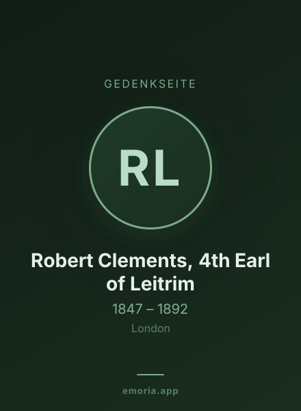 Gedenkportrait von Robert Clements, 4th Earl of Leitrim
