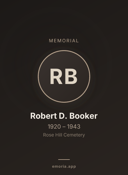 Memorial portrait of Robert D. Booker
