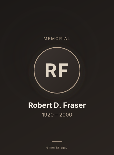 Memorial portrait of Robert D. Fraser