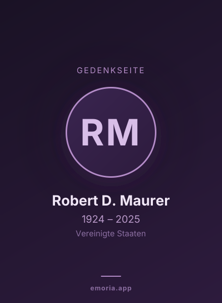 Gedenkportrait von Robert D. Maurer
