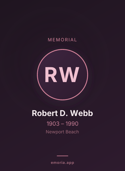 Memorial portrait of Robert D. Webb