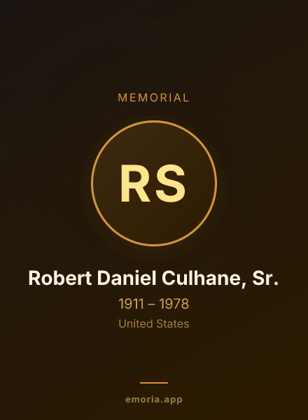 Memorial portrait of Robert Daniel Culhane, Sr.