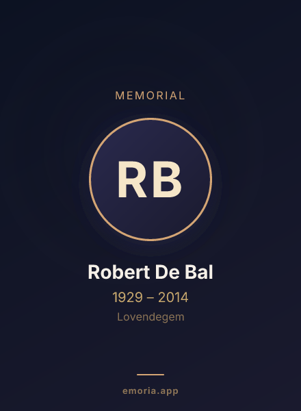 Memorial portrait of Robert De Bal