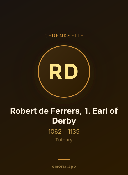 Gedenkportrait von Robert de Ferrers, 1. Earl of Derby