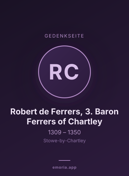 Gedenkportrait von Robert de Ferrers, 3. Baron Ferrers of Chartley