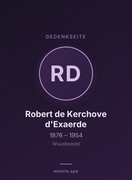 Gedenkportrait von Robert de Kerchove d'Exaerde