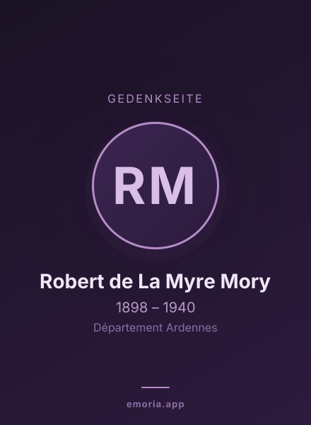Gedenkportrait von Robert de La Myre Mory