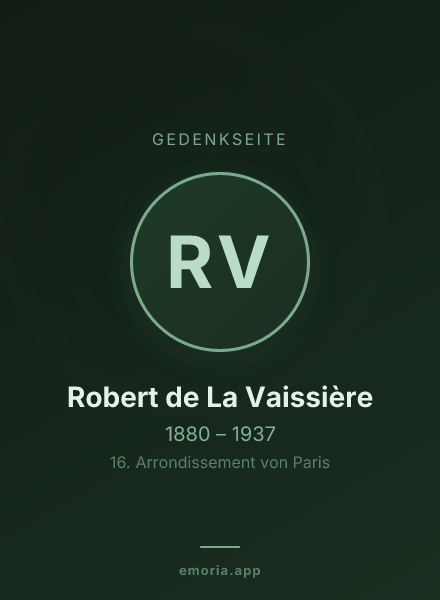 Gedenkportrait von Robert de La Vaissière