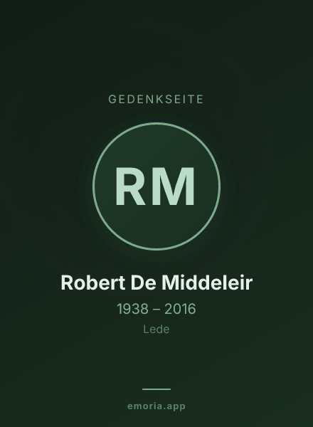 Gedenkportrait von Robert De Middeleir