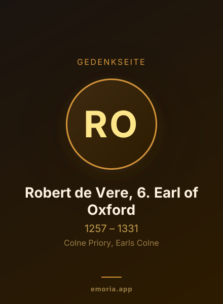 Gedenkportrait von Robert de Vere, 6. Earl of Oxford