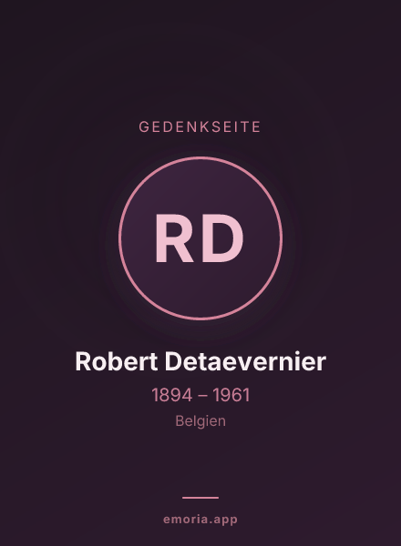 Gedenkportrait von Robert Detaevernier