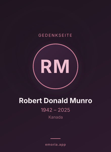 Gedenkportrait von Robert Donald Munro