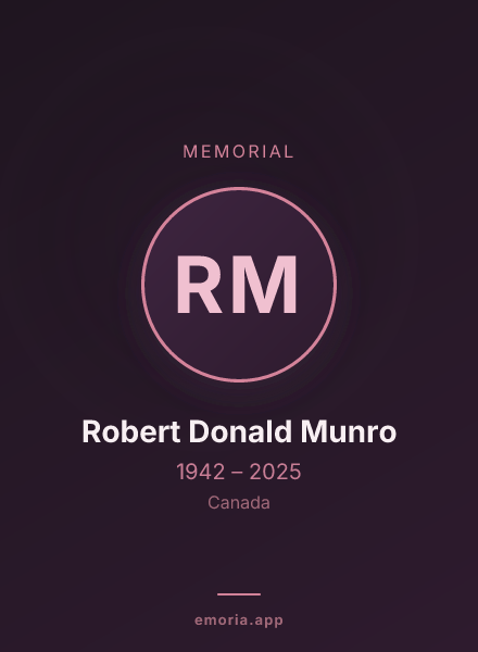 Memorial portrait of Robert Donald Munro
