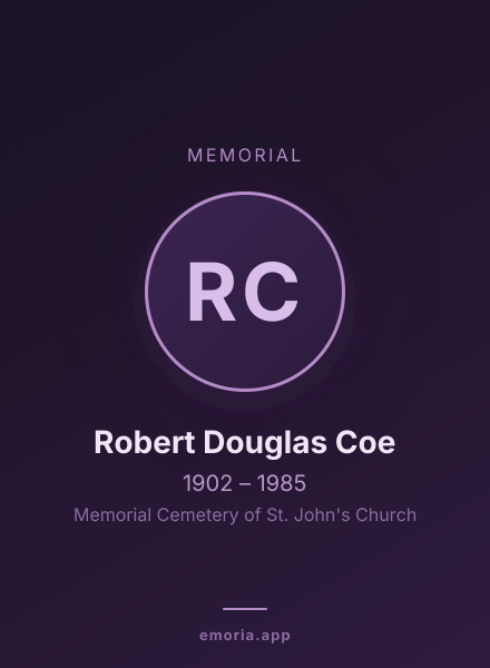 Memorial portrait of Robert Douglas Coe